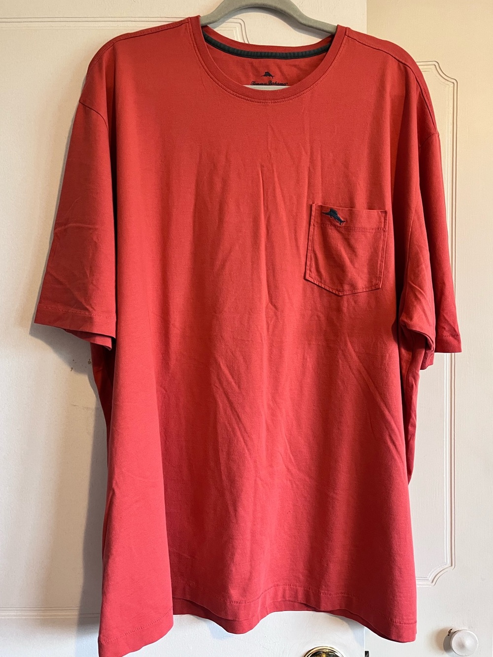 NWT Tommy Bahama Mens 3X Coral Orange Pima Cotton Relaxed Fit Pocket T MSRP $48